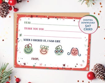 Printable Fill in the Blank Thank You Card | Printable Download | Kids ...