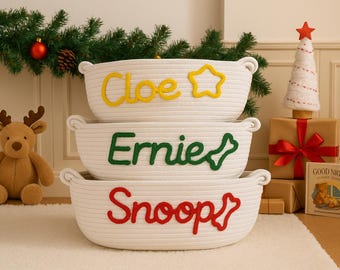 Op maat gemaakte babymand van katoentouw · Kerstcadeau pasgeborene · Mand met monogram katoentouw · Opberger voor babydecor · Babyshowermand