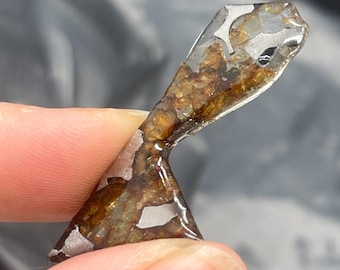 9.5ct  Seymchan Pallasite Olive Meteorite Slices Specimen Natural Meteorite Material Sliced - 445A216