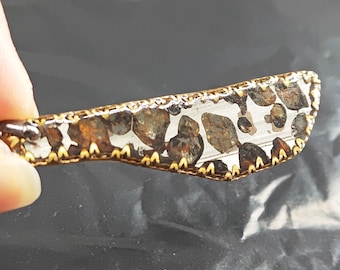 Sericho Pallasite Meteorite Slice Pendant Necklace - Kenya