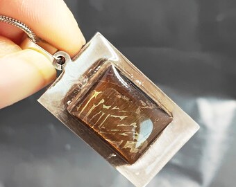 21.3g Muonionalusta meteorite necklace pendant, baked blue handmade lucky stone, blessing TD213