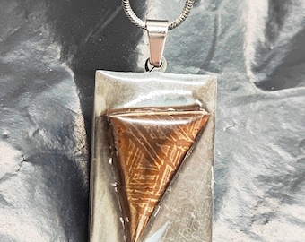 28.9g Muonionalusta meteorite necklace pendant, baked blue handmade lucky stone, blessing TD214