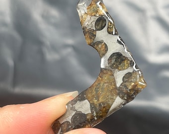 13ct Seymchan Pallasite Olive Meteorite Slices Specimen Natural Meteorite Material Sliced - 445A219