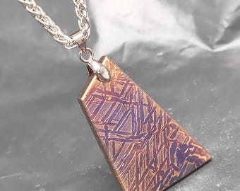 25.2g Muonionalusta meteorite necklace pendant, baked blue handmade lucky stone, blessing 445A145