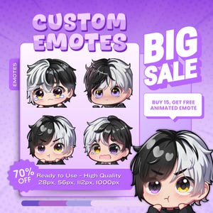 Emote Twitch personalizzate / Emote Vtuber / Emote animate / Emote Twitch per streamer / YCH / Emote Chibi / Emote Twitch / Emote