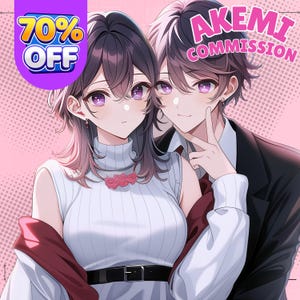 Anime Character Commissions, Custom Anime Character, Custom PFP, Couple Avatar, Couple Fanart, Couple Icon, Profile Couple, Anime Couple Art