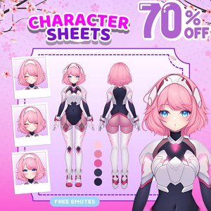 Custom Anime Character Reference Sheet For You, Character Reference Sheet, Vtuber Reference Sheet, Anime Reference Sheet, Character Design