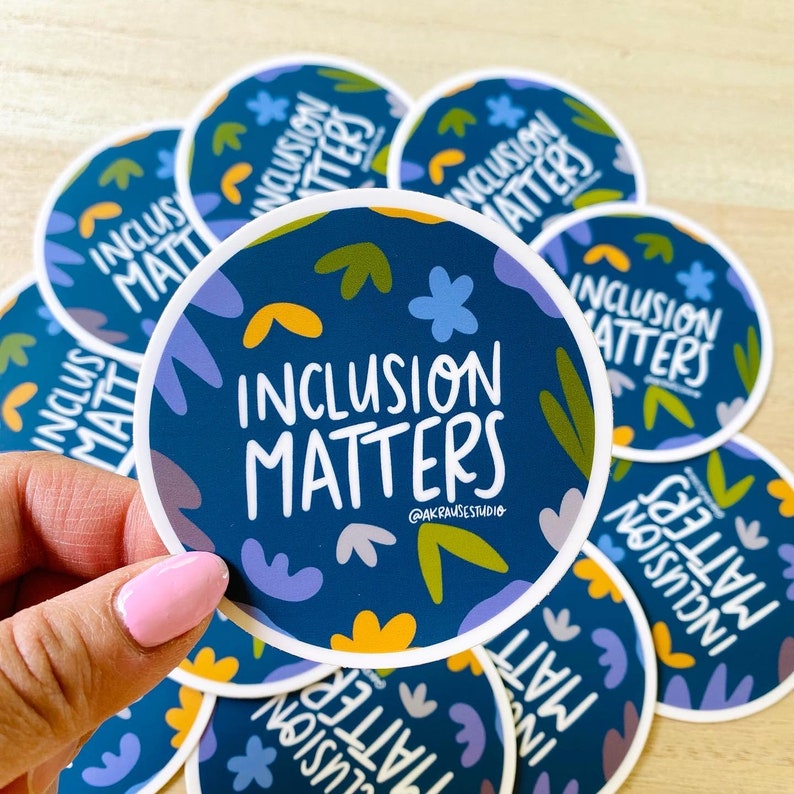 Inclusion Matters Vinyl Sticker, Inclusive Stickers, Waterproof Laptop ...