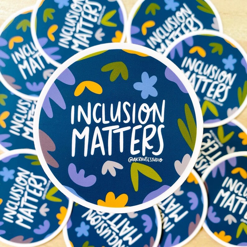Inclusion Matters Vinyl Sticker, Inclusive Stickers, Waterproof Laptop ...