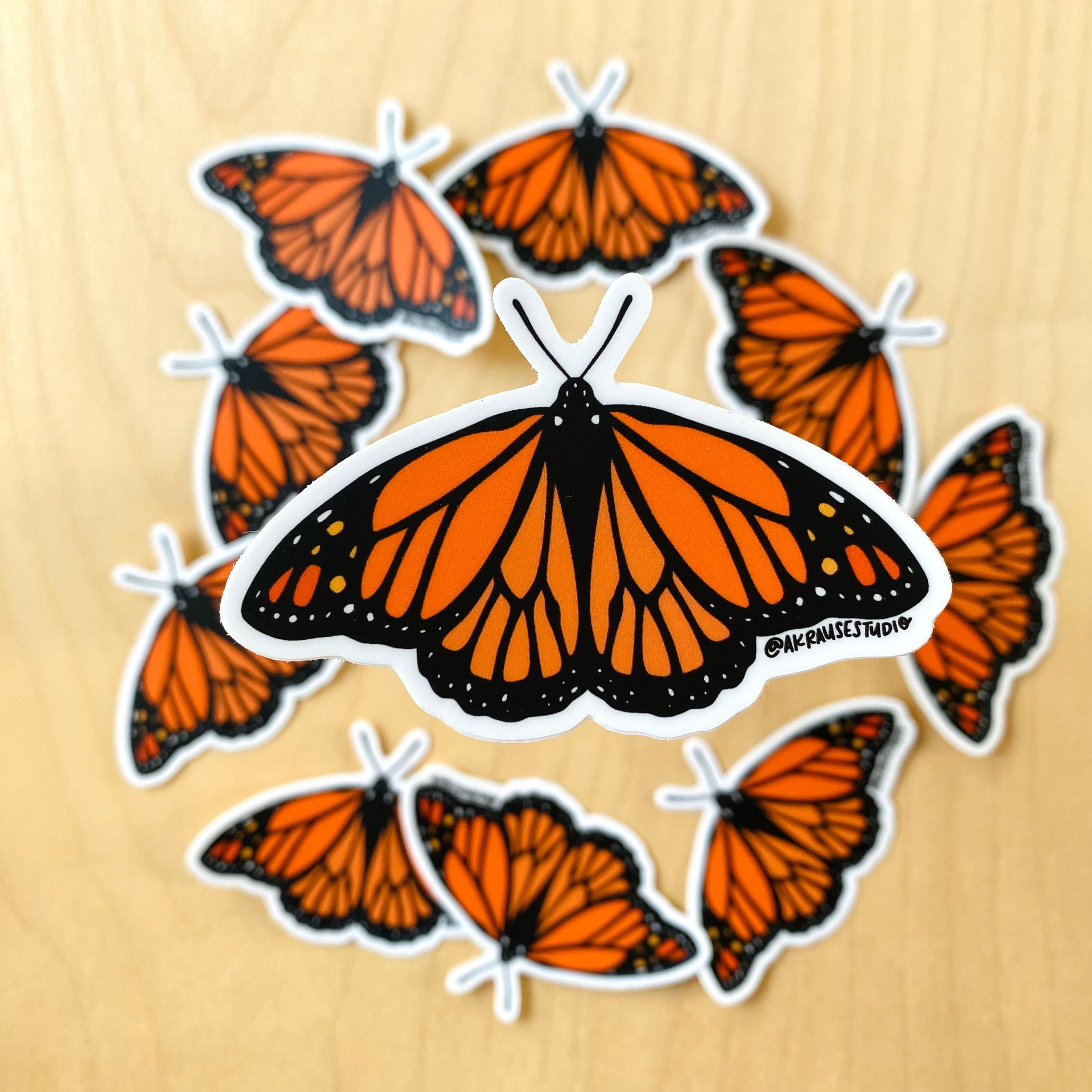 Monarch Butterfly Vinyl Sticker, Monarch Butterfly Illustration ...