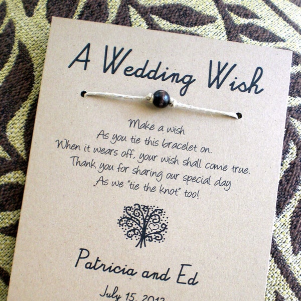 Wish Bracelet Wedding Favors, Personalized Wedding Favors, A Wedding Wish with a Love Tree, Romantic Nature Theme Wedding, Custom Made
