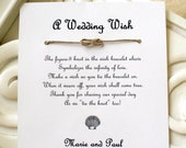 Seaside Wedding - A Wedding Wish with a Seashell - Infinity Knot Wish Bracelet Wedding Favor Custom Made for You