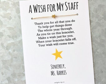 Employee Appreciation Wish Bracelet: You're a Star Gift