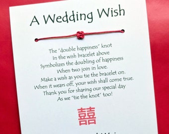 Double Happiness - A Wedding Wish - Wish Bracelet Wedding Favor Custom Made for You