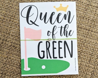 Queen of the Green Golf Theme Wish Bracelet Customizable Gift for Women Golfers