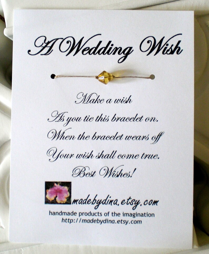 A Wedding Wish Wish Bracelet Wedding Favor Custom Made for Etsy