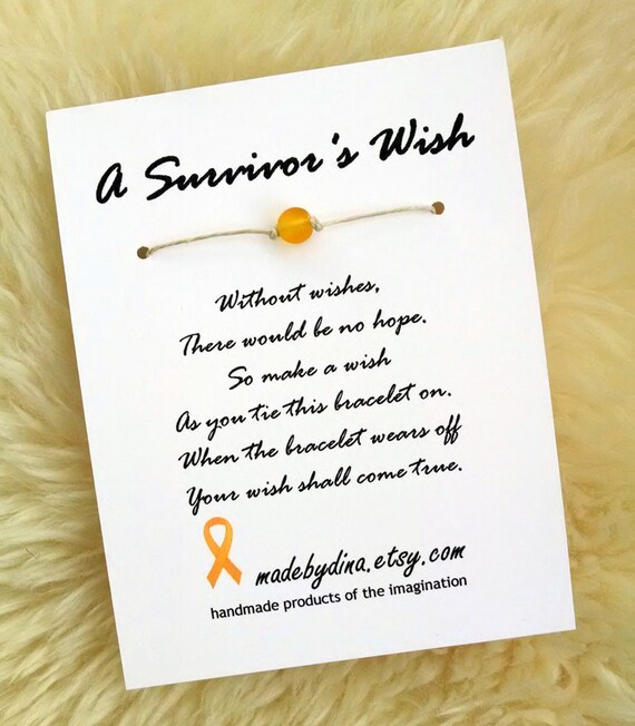 Good Luck Get Well Soon Personalised Handmade BREAST CANCER Wish Bracelet