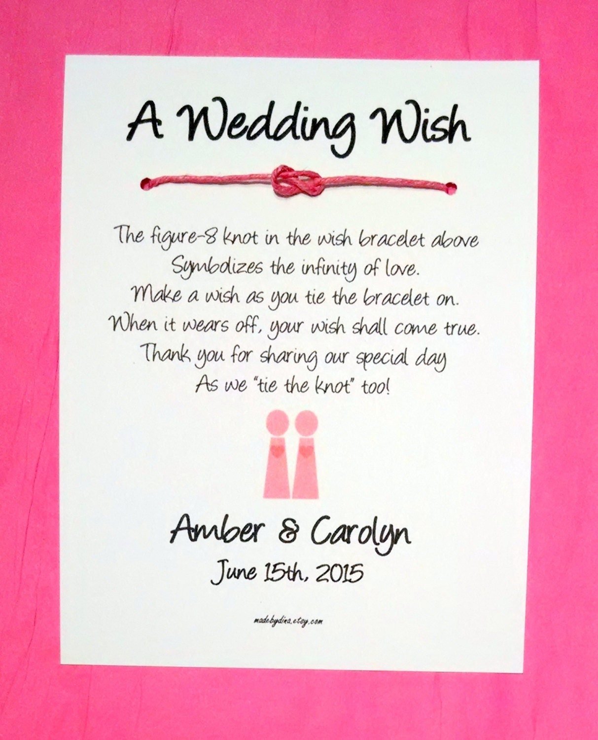 Same Sex Marriage female Couple A Wedding Wish Infinity