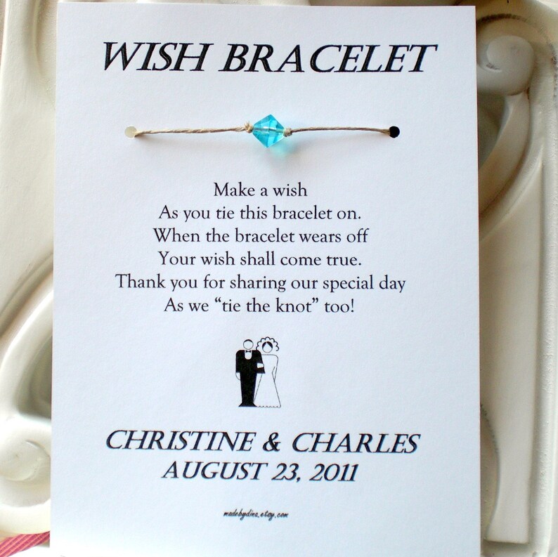 Classic Bride and Groom A Wedding Wish Wish Bracelet Etsy