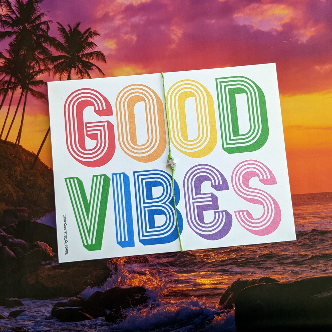 Good Vibes Inspirational Spruch WunschArmband Ermutigungskarte Etsy.de