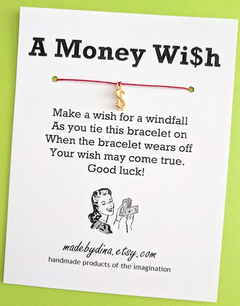 Wish Bracelet Party Favor Custom Made for You A Money Wish LIMITED EDITION