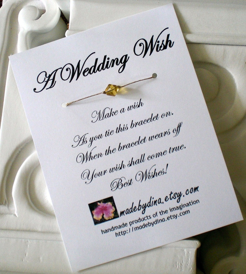 A Wedding Wish Wish Bracelet Wedding Favor Custom Made for Etsy