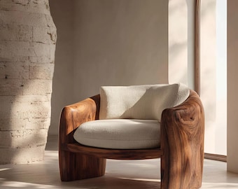 Modern Organic Lounge Chair Sculptural Form For Living Room
