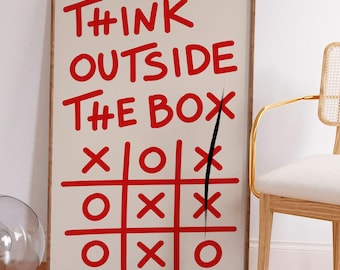 Affiche typographique motivante, « Pensez différemment », décoration murale créative pour bureau, décoration pour studio de designer, téléchargement numérique à imprimer