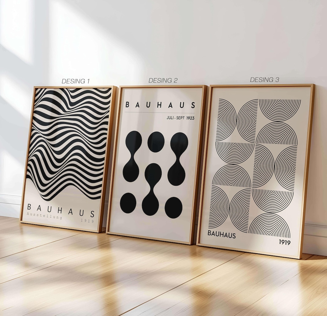 Bauhaus Poster Set of 3 | Abstract Geometric Wall Art - Etsy