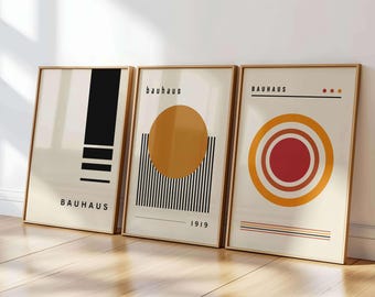 Bauhaus Poster Set | Geometric Modern Art Prints