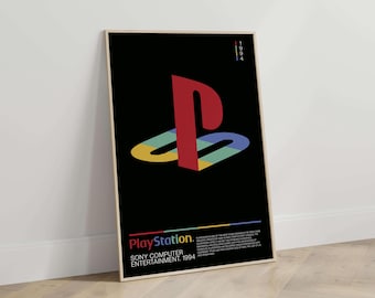 PlayStation Logo Art Print Black, Modern Digital Poster for Gamers, Printable PS Logo Wall Art, Ideal Gift for Fans