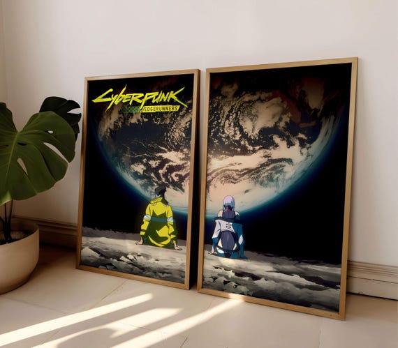 Cyberpunk Poster Art Print Set 2,  Sci-Fi Anime Posters, Decor Room, Series Poster, Digital Download