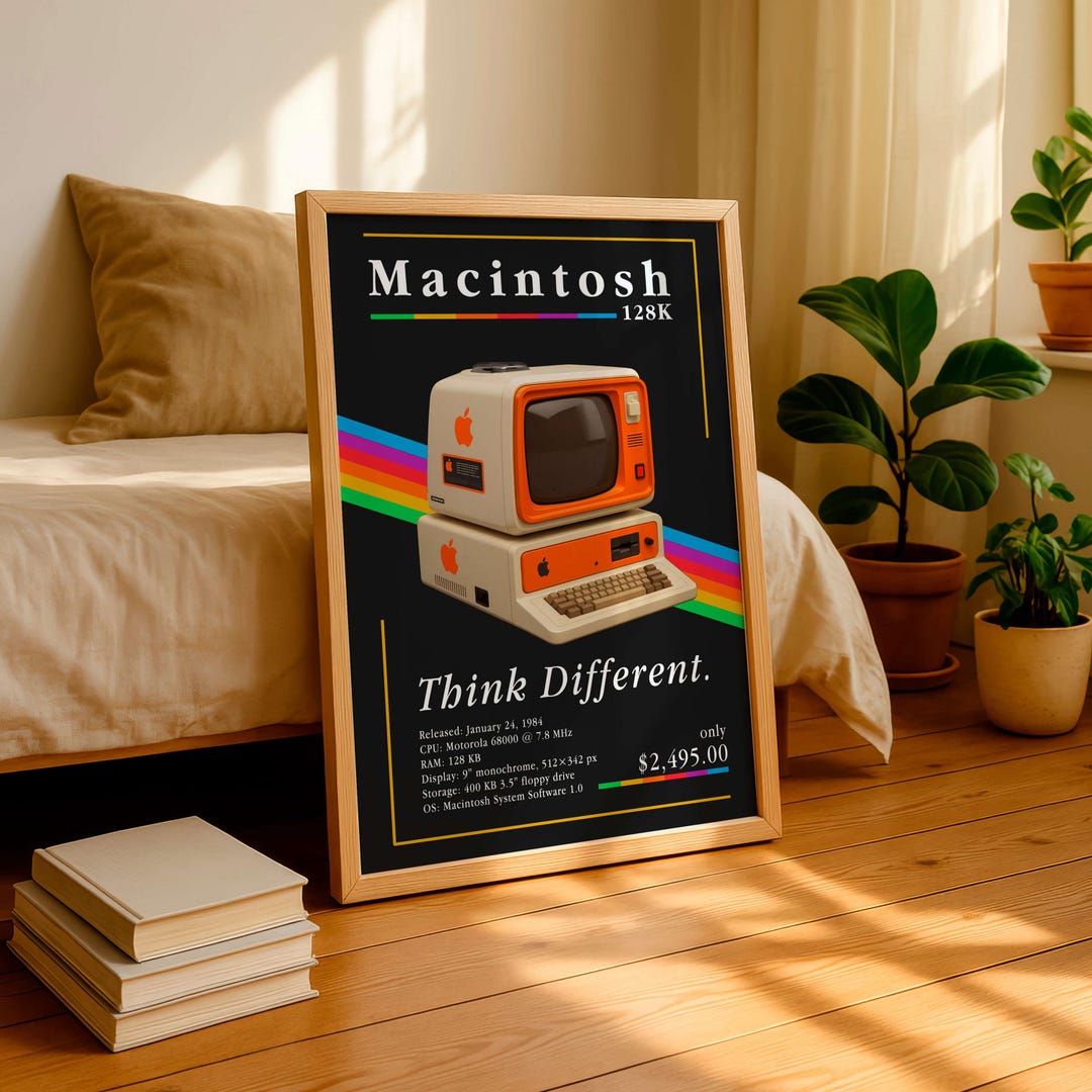 Vintage 1980s Computer Poster, Retro Personal Computer Art, Classic ...