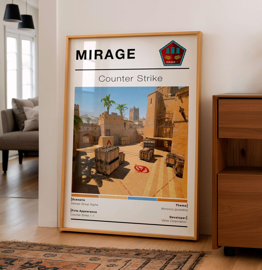 CSGO Map Mirage Game Posters | Minimalist Vertical | Digital Download ...
