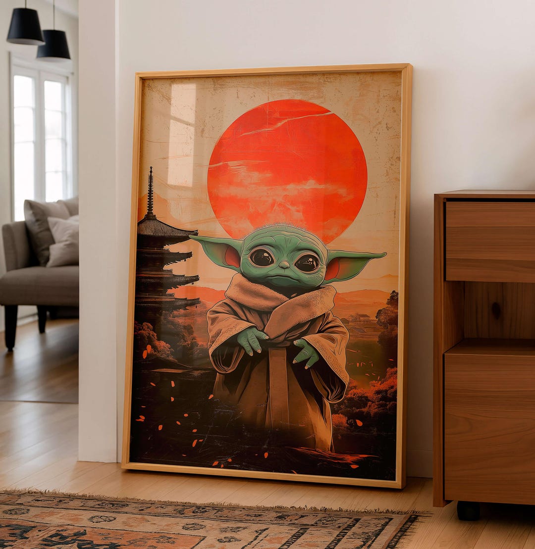 Japanese Sci-fi Alien Art Print, Cozy Geek Room Decor, Digital Download ...