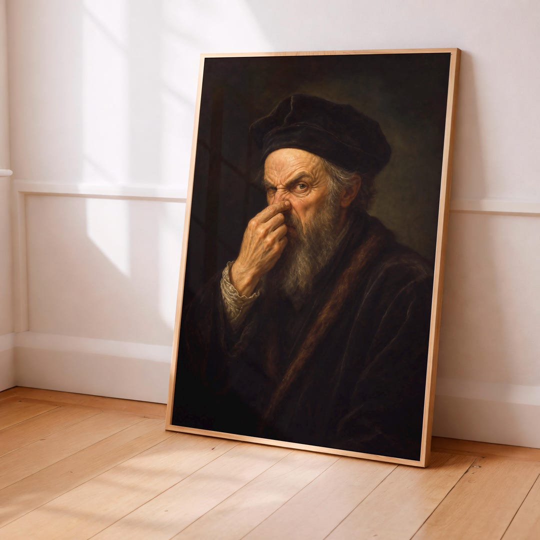 Grumpy Wizard Art Print , Humor Art, Classical Funny Wall Decor, Funny ...