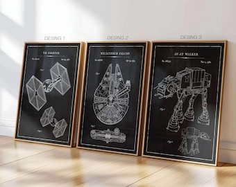 Poster des plans | Schéma du vaisseau de science-fiction Impression artistique