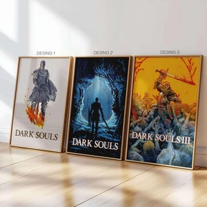 Póster del juego Dark Souls / Decoración del hogar / Arte de pared / Impresiones de pared / Póster de regalo / Póster de juego / Impresión en papel Kraft / Arte de fantasía épica / Decoración de juegos