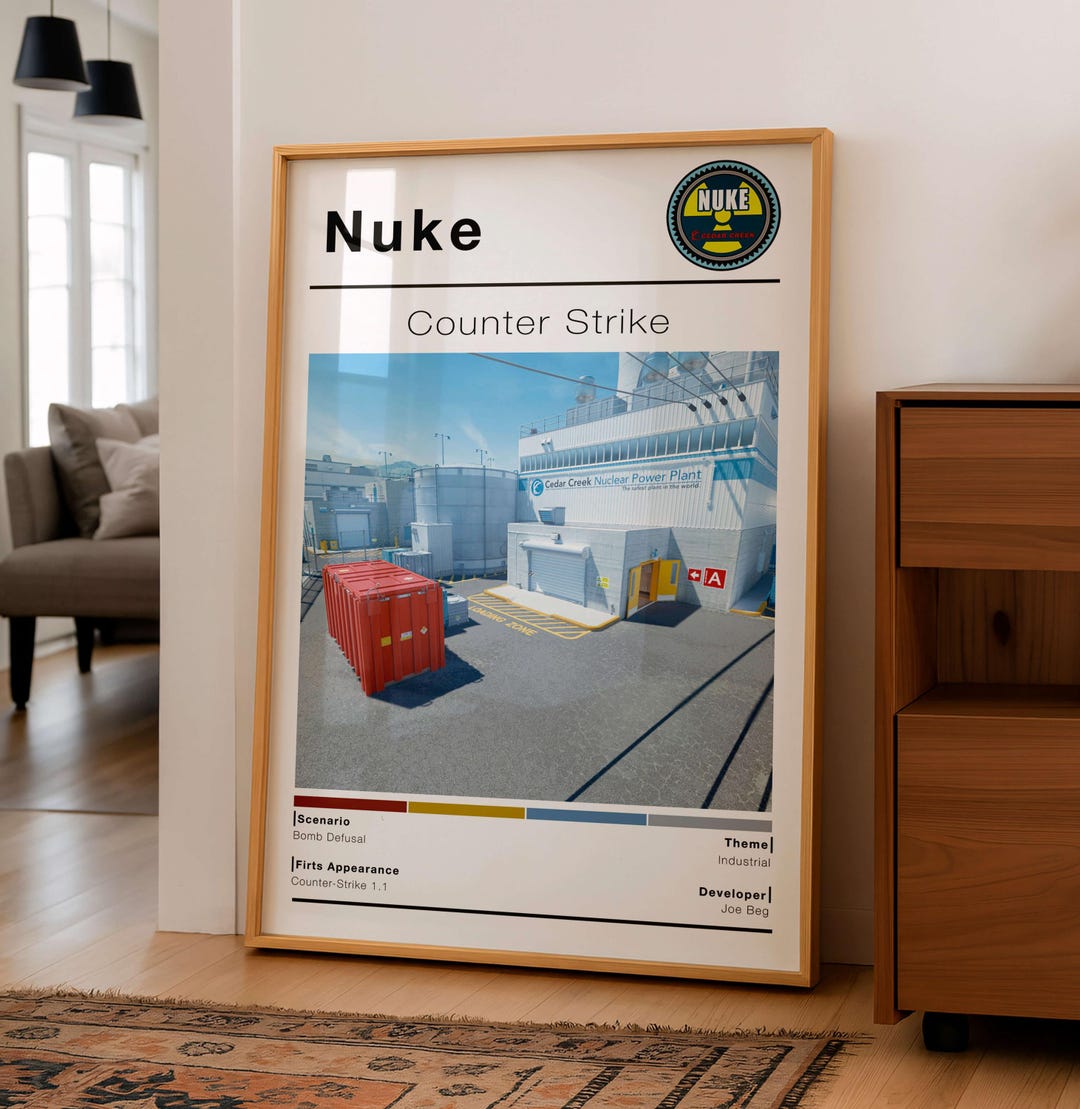 CSGO Industrial Facility Map Poster, Minimalist FPS Game Wall Art ...