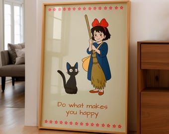 Epic Poster Kiki Service, Japanese Anime Art Digital Download, Printed Wall art,