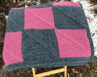 Pink and Teal Baby Blanket