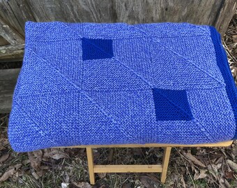 Blue Squares Afghan