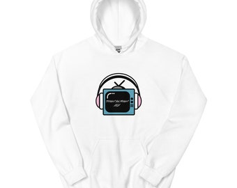 Cozy Graphic Hoodie: TV with Headphones Design