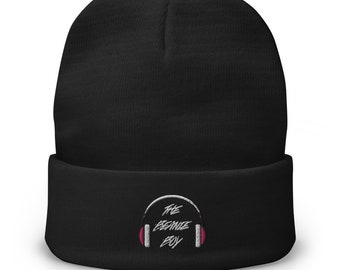 Embroidered Beanie Boy Cotton Blend Beanie