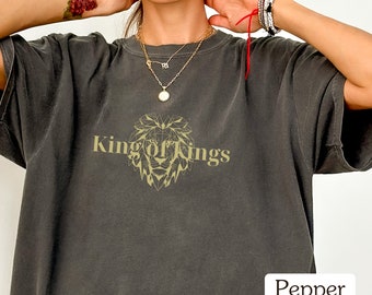 King of kings T-Shirt Unisex Christian Apparel Brown Jesus T-Shirt Christian Streetwear Clothing Bible Verse T Shirt Christian Men Gift JC