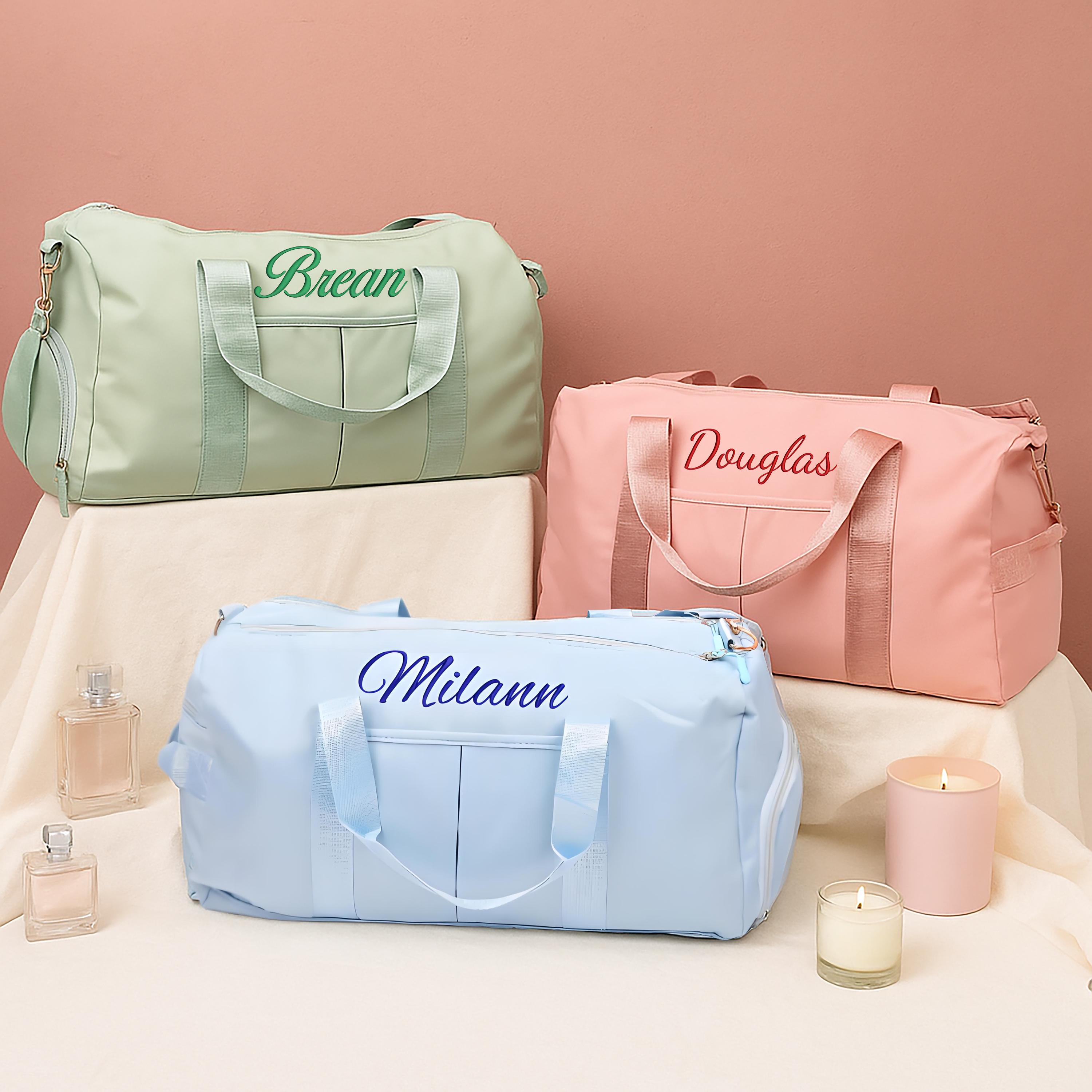 Personalised Duffle Bag, Custom Embroidered Overnight Bag, Weekender Bags, Gym Bag, Bridesmaid Travel Bag Gift for her