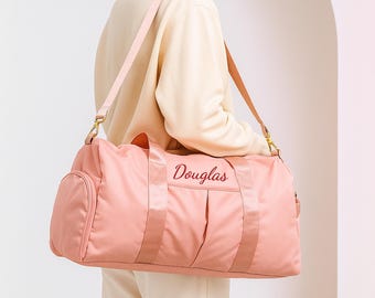 Personalised Weekender Bag, Custom Embroidered Overnight Bag, Initial Gym Bag, Bridesmaid Travel Bag, Honeymoon Bag for Women/Men