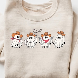 Halloween Cowboy Sweatshirt, Halloween Western Ghost Sweater, Halloween Cowboy Ghost Tshirt, Spooky Season Shirt, Funny Halloween Gift