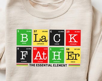 Black Father Periodic Table Shirt: Retro Science Dad Tee