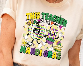 Camiseta "Este profesor ama el carnaval", camiseta del carnaval del profesor, sudadera del carnaval del profesor, camiseta del martes de carnaval del profesor, regalo del carnaval